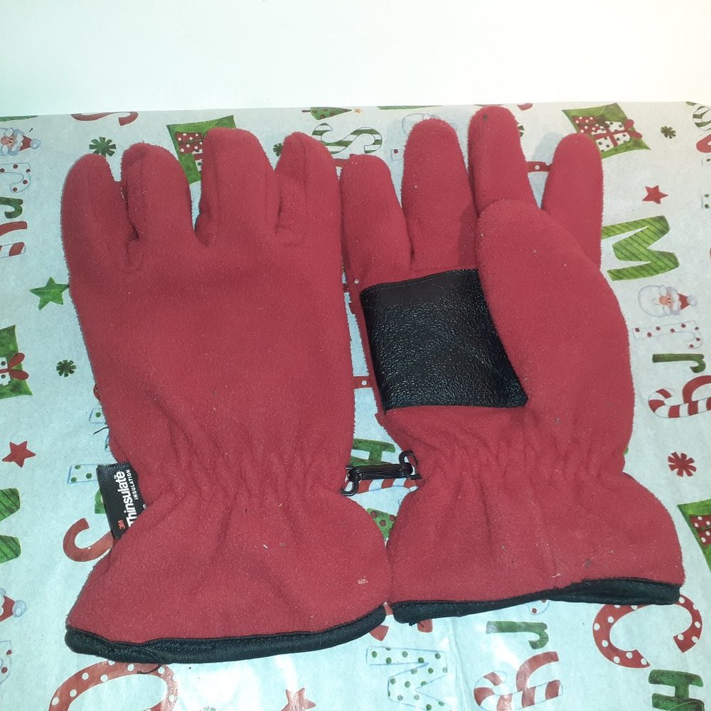 Thinsulate Red & Black Winter Gloves